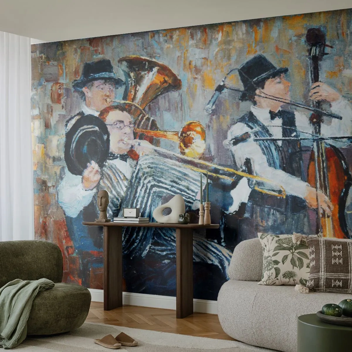 Fototapet Standard Eco - Alt det jazz - musik, Band, Musikinstrumenter - 200x140 cm
