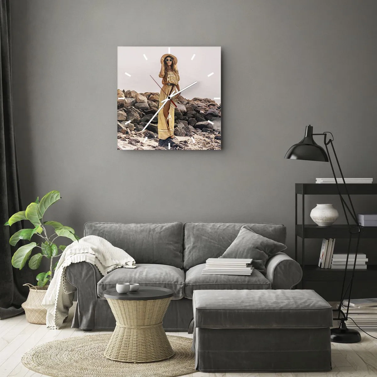 Vægur, Uret - Magien ved sten - 40x40 cm