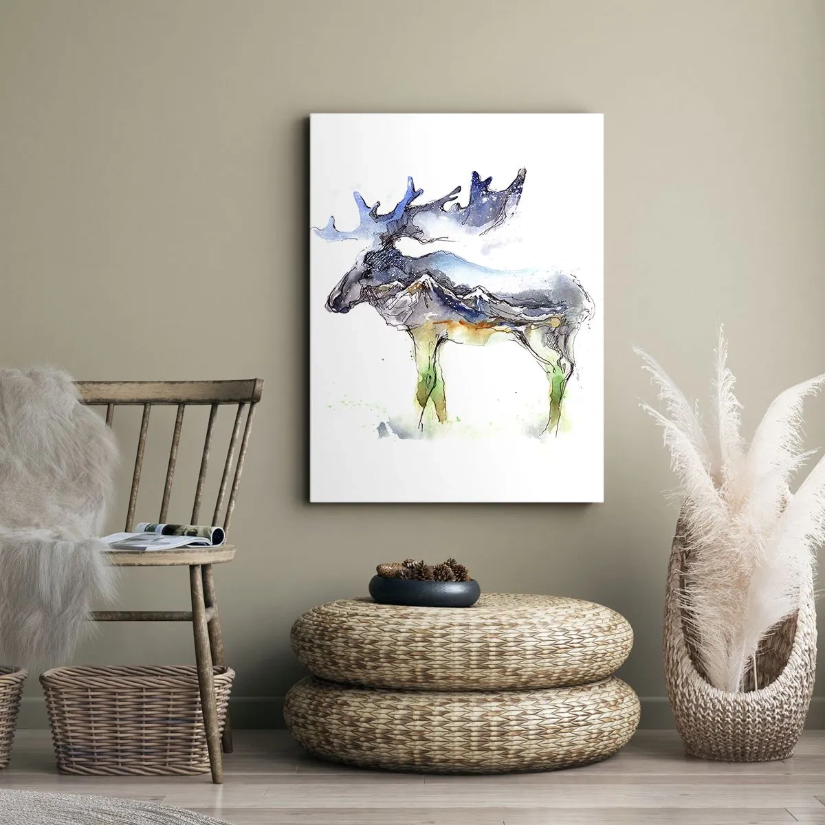 Lærredstryk - Billede på lærred - Helten i en vinterfortælling - 55x100 cm