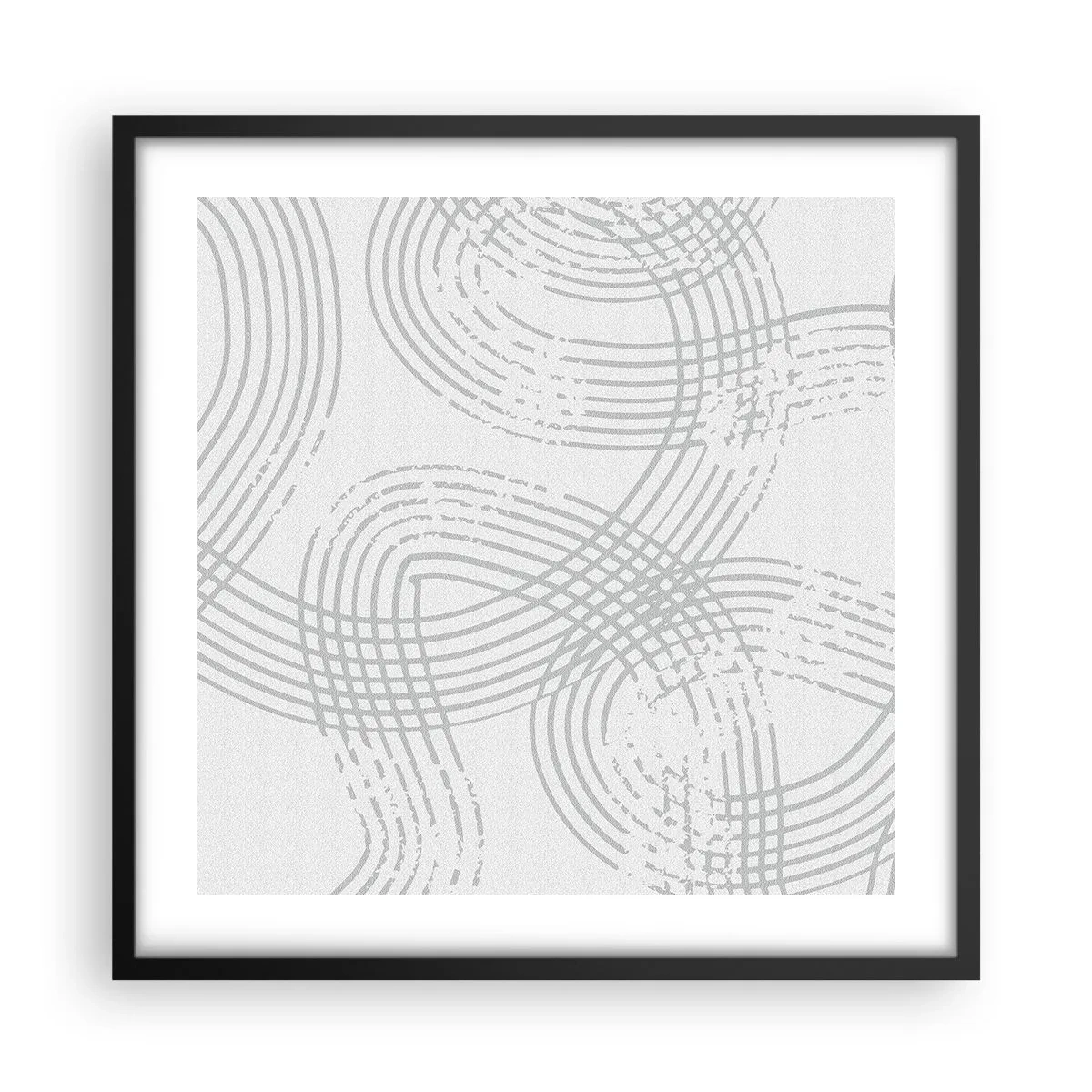 Plakat i sort ramme - Der er ingen lige vej - 50x50 cm