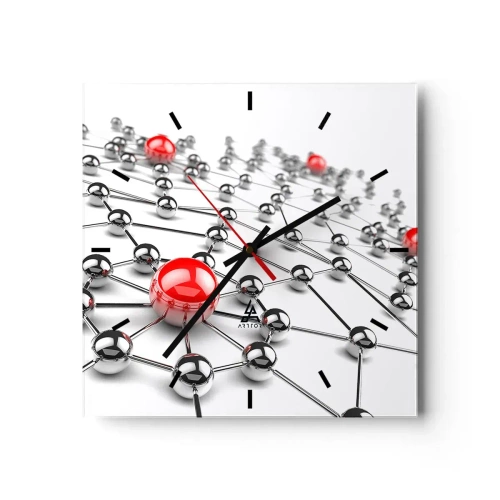 Vægur, Uret - Sølvnet - 30x30 cm