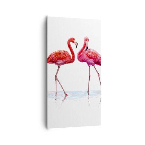 Lærredstryk - Billede på lærred - Lyserødt randez-vous - 65x120 cm