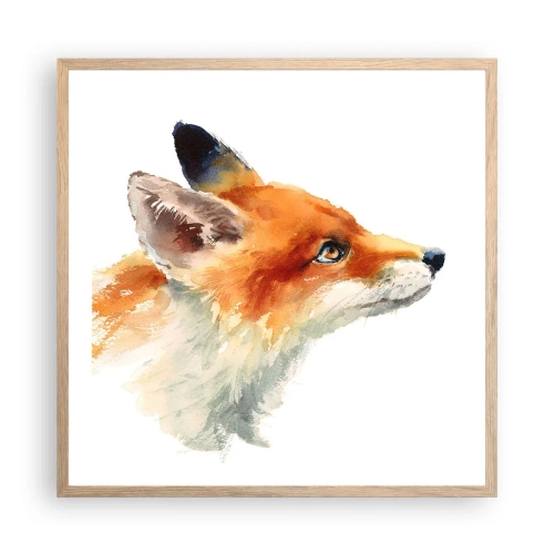 Plakat i ramme af lyst egetræ - Man kan aldrig være for forsigtig - 60x60 cm