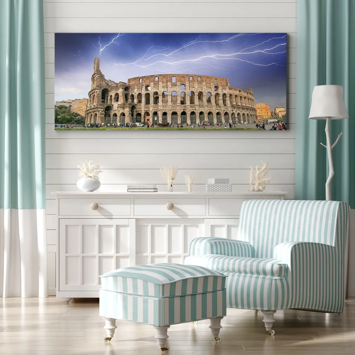 Lærredstryk - Billede på lærred - Kamparena - 100x40 cm
