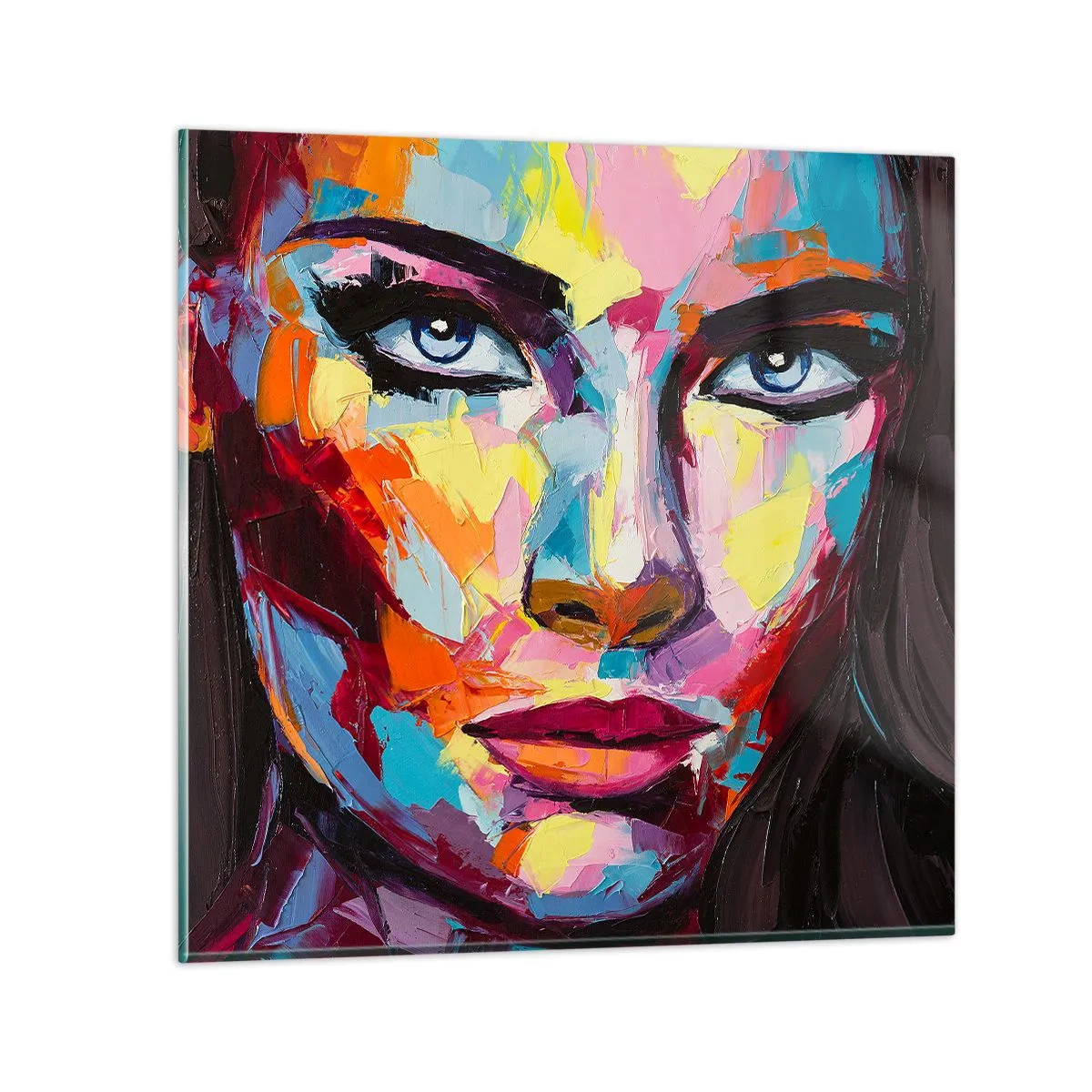 Billede på glas - Også en farverig sjæl - 60x60 cm