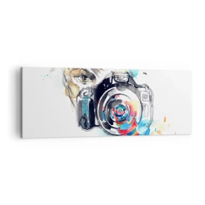 Lærredstryk - Billede på lærred - I linsens øje - 140x50 cm