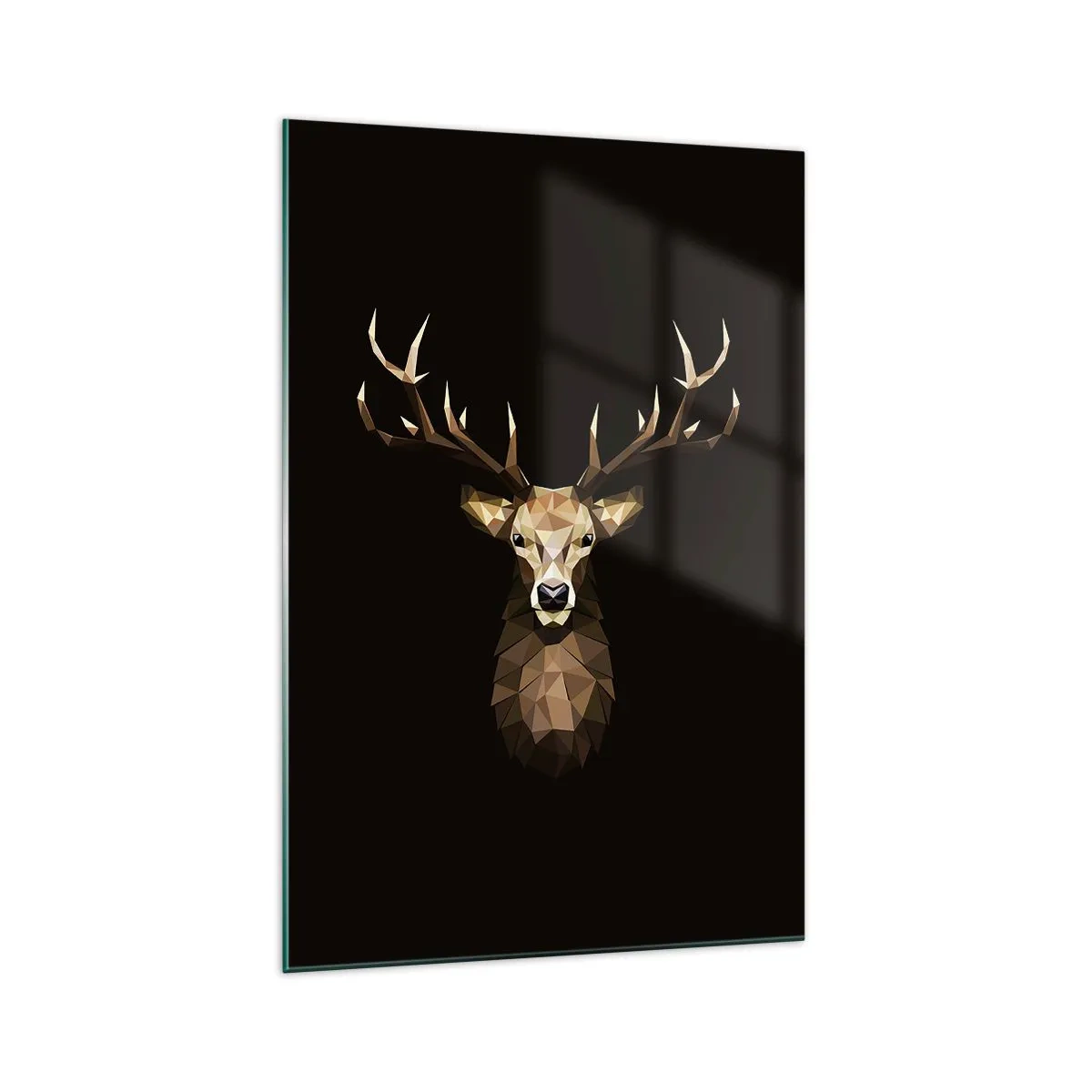 Billede på glas - Kubistisk hjort - 70x100 cm