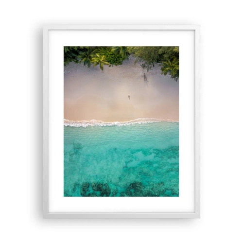 Plakat i hvid ramme - Paradis strand - 40x50 cm