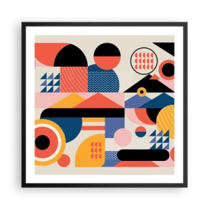 Plakat i sort ramme - Komposition: Leg - 60x60 cm