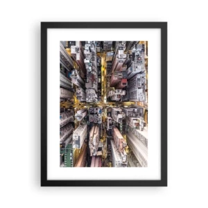 Plakat i sort ramme - Hilsner fra Hong Kong - 30x40 cm