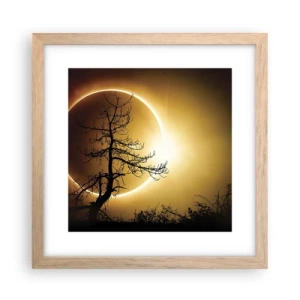 Plakat i ramme af lyst egetræ - Total formørkelse - 30x30 cm