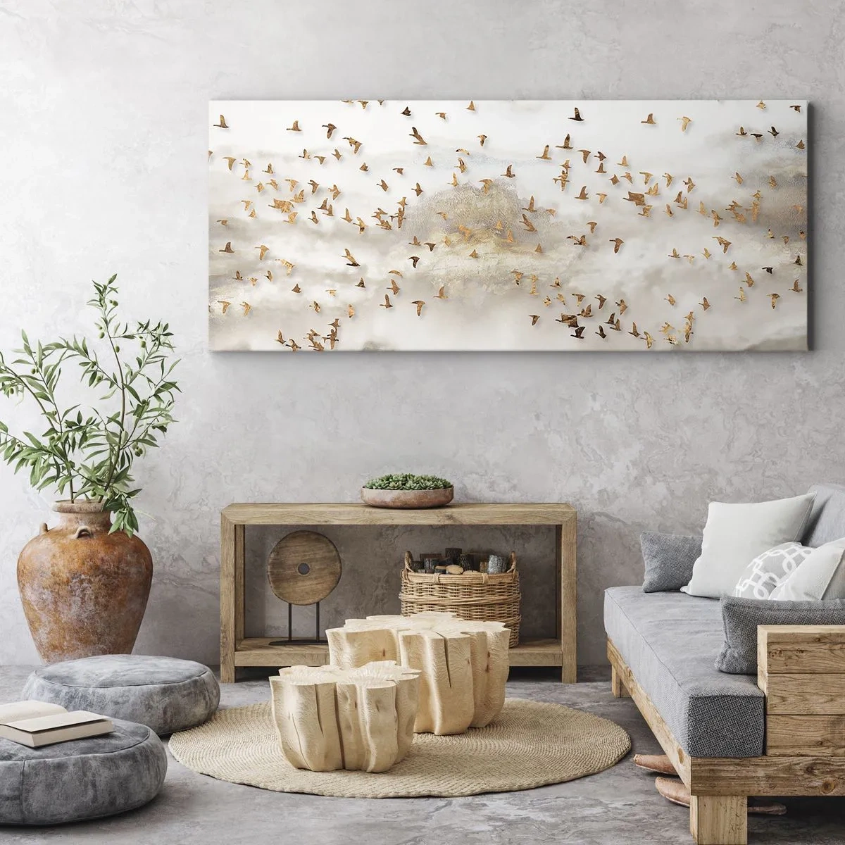 Lærredstryk - Billede på lærred - Det er på tide... - 160x50 cm