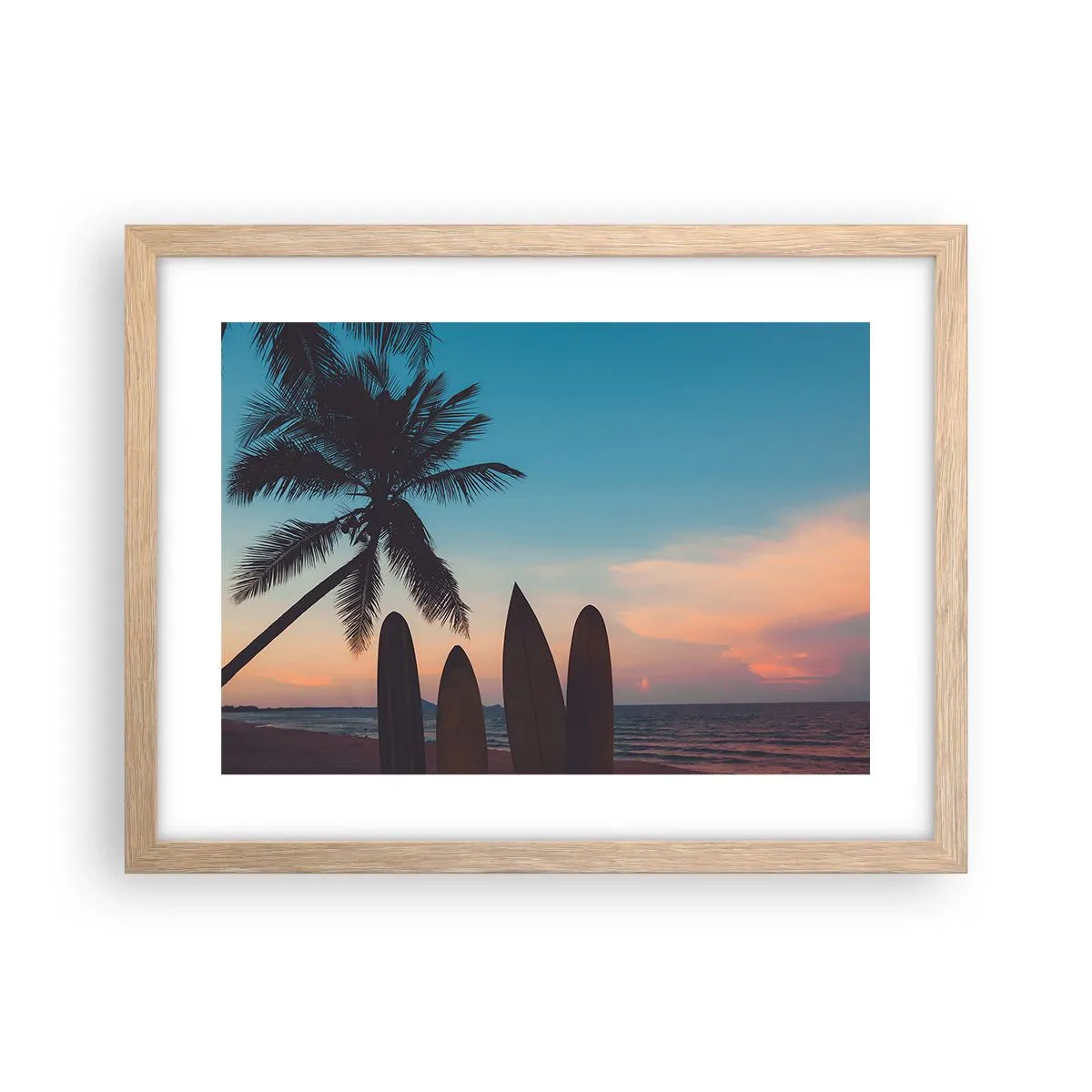 Plakat i ramme af lyst egetræ - I morgen bliver også sjovt - 40x30 cm