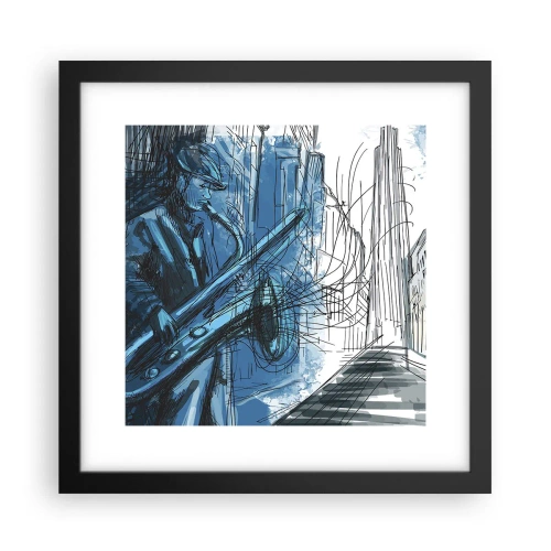 Plakat i sort ramme - Byens rapsodi - 30x30 cm