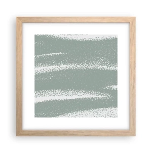Plakat i ramme af lyst egetræ - Abstraktion i vinterstemning - 30x30 cm