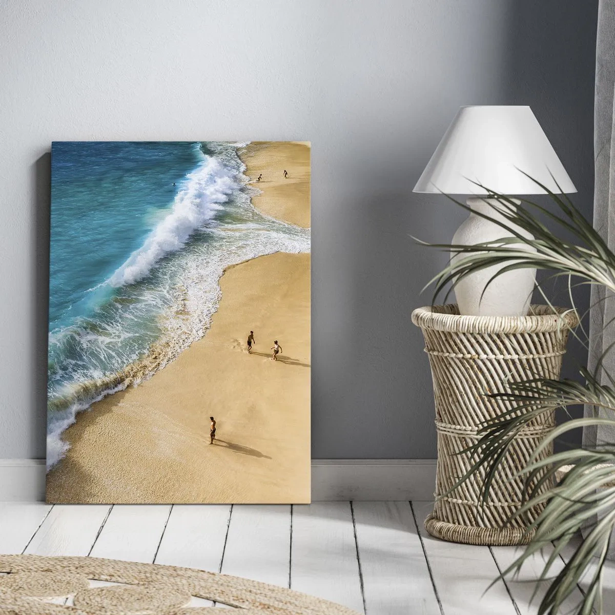Lærredstryk - Billede på lærred - Og så solen, stranden... - 50x70 cm