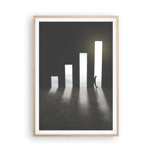 Plakat i ramme af lyst egetræ - Succes - et indtryk - 70x100 cm