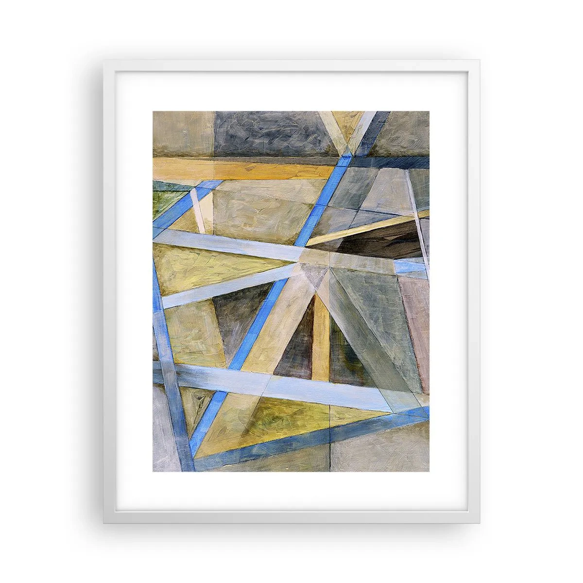 Plakat i hvid ramme - Lige eller skråt? - 40x50 cm