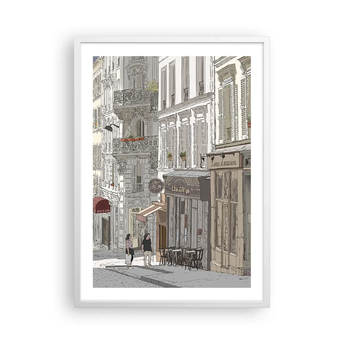 Plakat i hvid ramme - Byens glæder - 50x70 cm