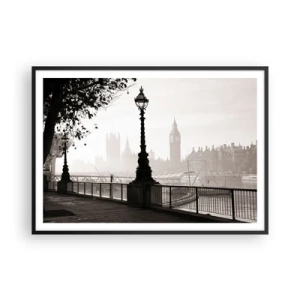 Plakat i sort ramme - London morgen - 100x70 cm