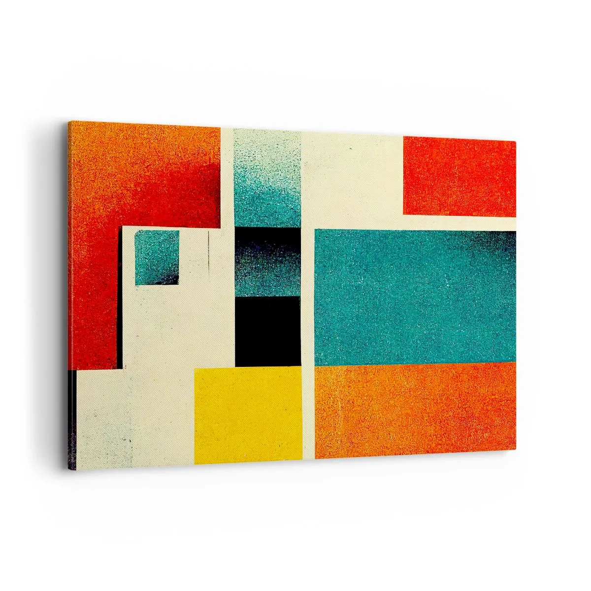 Lærredstryk - Billede på lærred - Geometrisk abstraktion - god energi - 100x70 cm