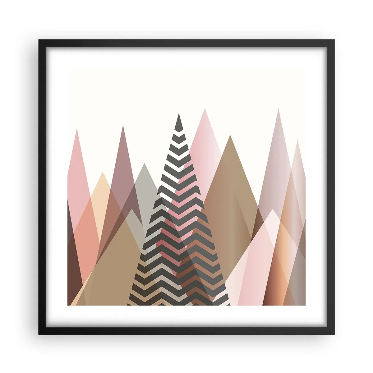 Plakat i sort ramme - Pyramide udsigt - 50x50 cm