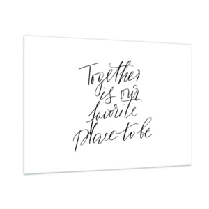 Billede på glas - Føler du det også? - 100x70 cm