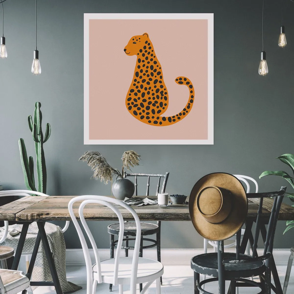 Plakat - Leopardprint er et moderigtigt mønster - 30x30 cm