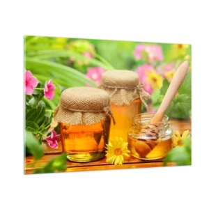 Billede på glas - Sød og blomsteragtig - 100x70 cm