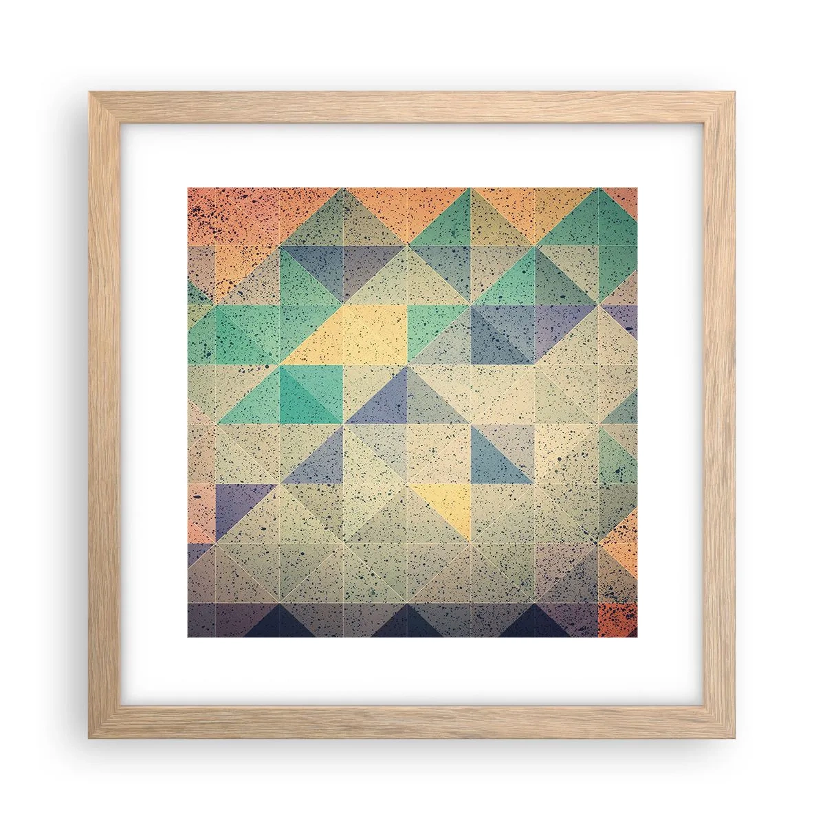 Plakat i ramme af lyst egetræ - Republikken trekanter - 30x30 cm