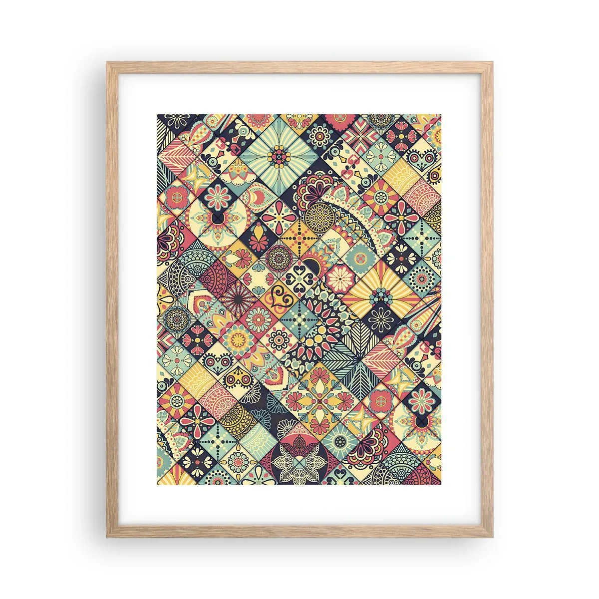 Plakat i ramme af lyst egetræ - Marokkansk stemning - 40x50 cm