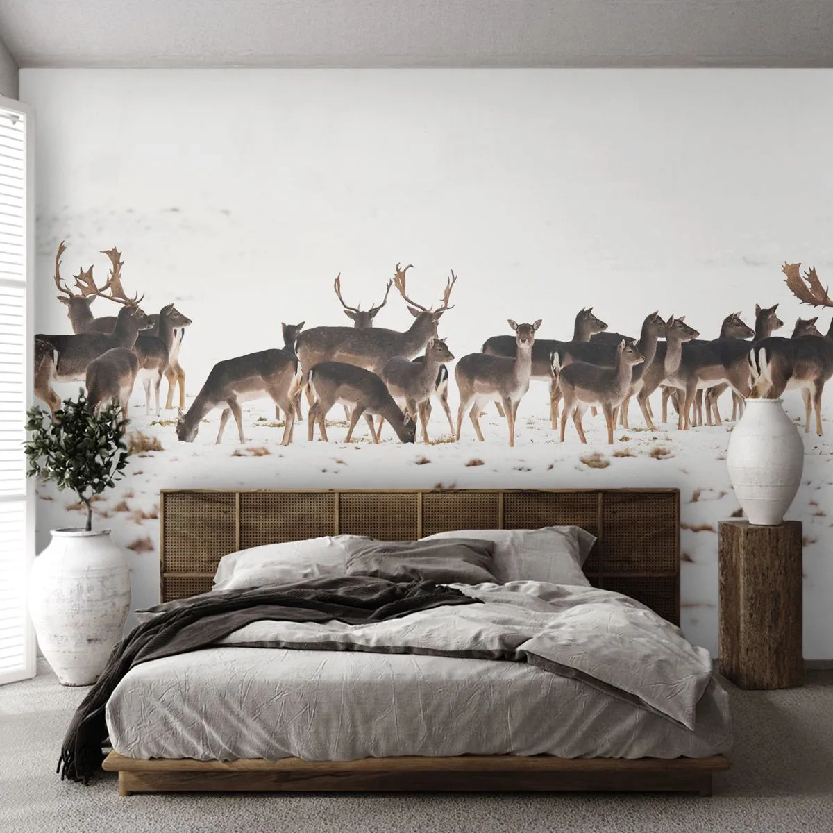 Fototapet Standard Eco - Er det snart jul? - Dyr, Hjort, Natur - 400x280 cm