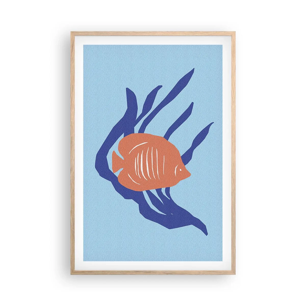 Plakat i ramme af lyst egetræ - Koralvandsbeboer - 61x91 cm