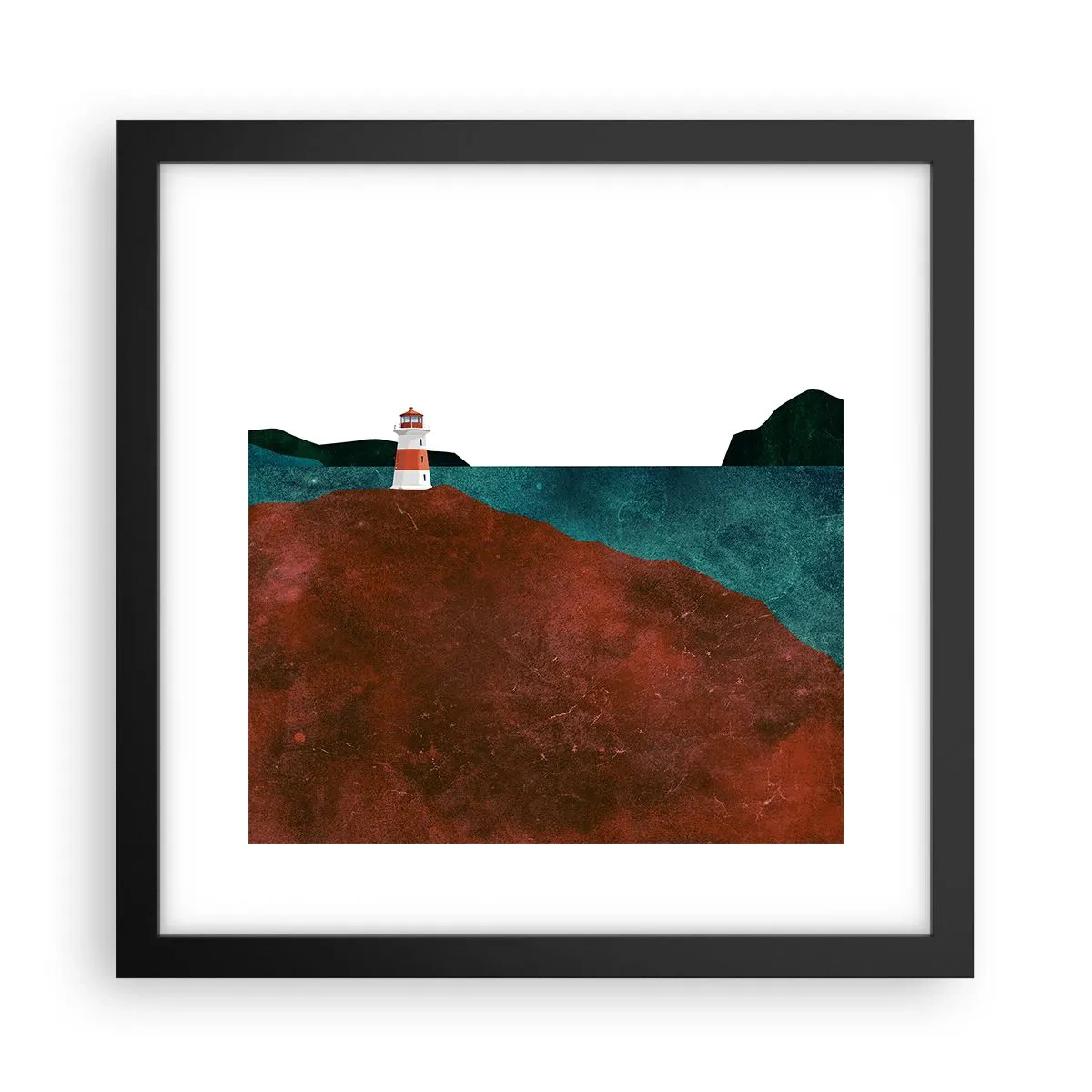 Plakat i sort ramme - Med blikket rettet mod havet - 30x30 cm