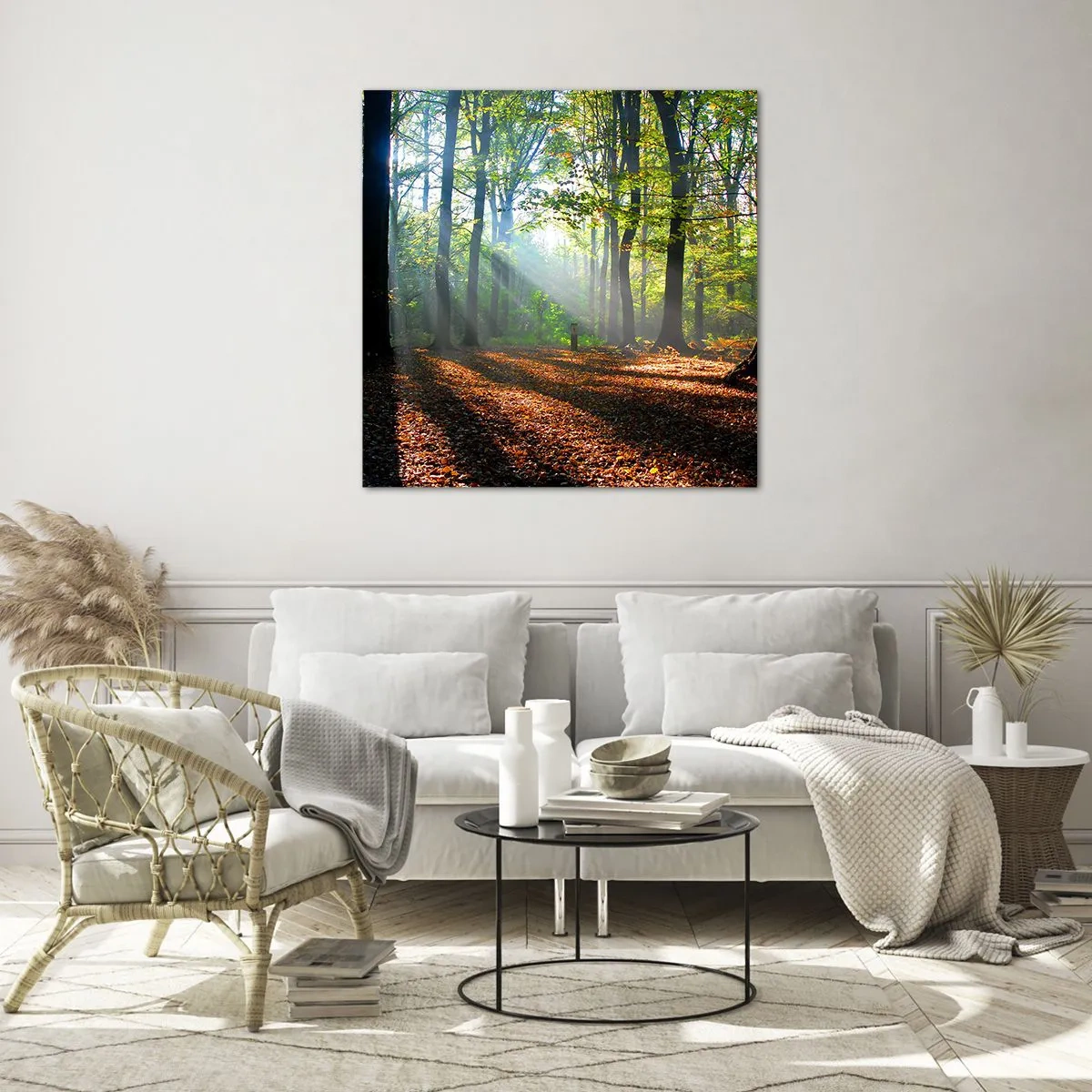 Billede på glas - Lys og skygger - 40x40 cm