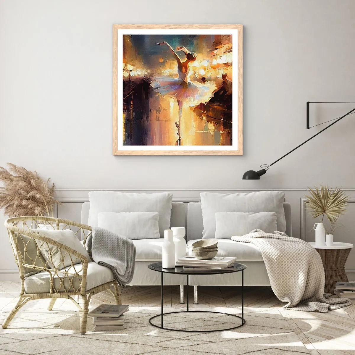 Plakat i ramme af lyst egetræ - Et mirakel på gaden - 40x40 cm