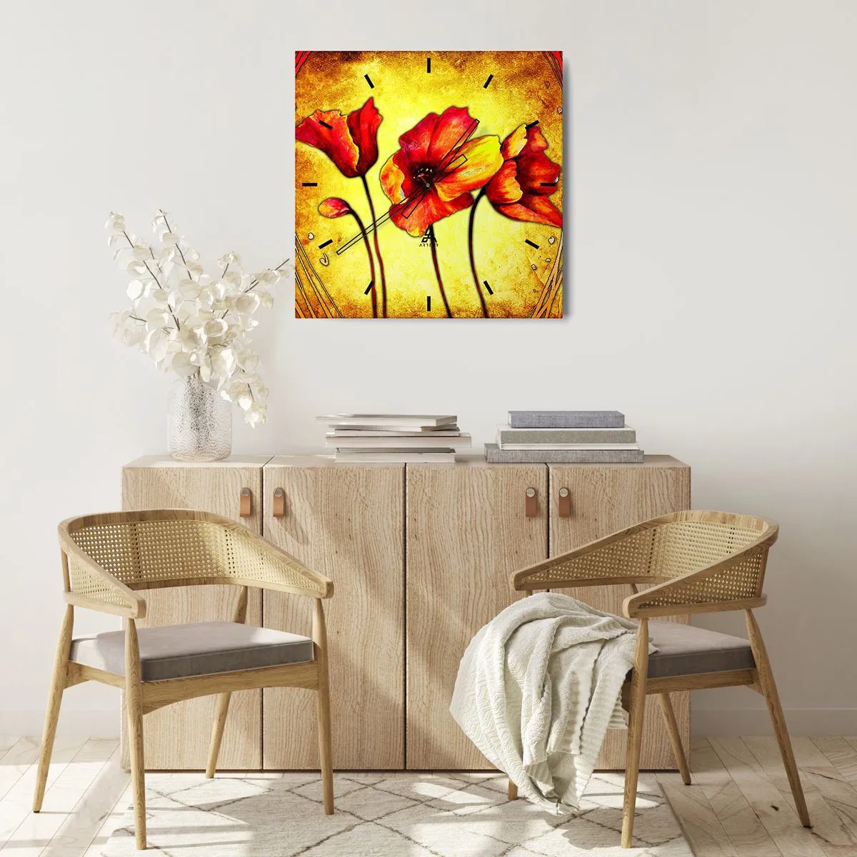 Vægur, Uret - I Art Nouveau dekoration - 40x40 cm