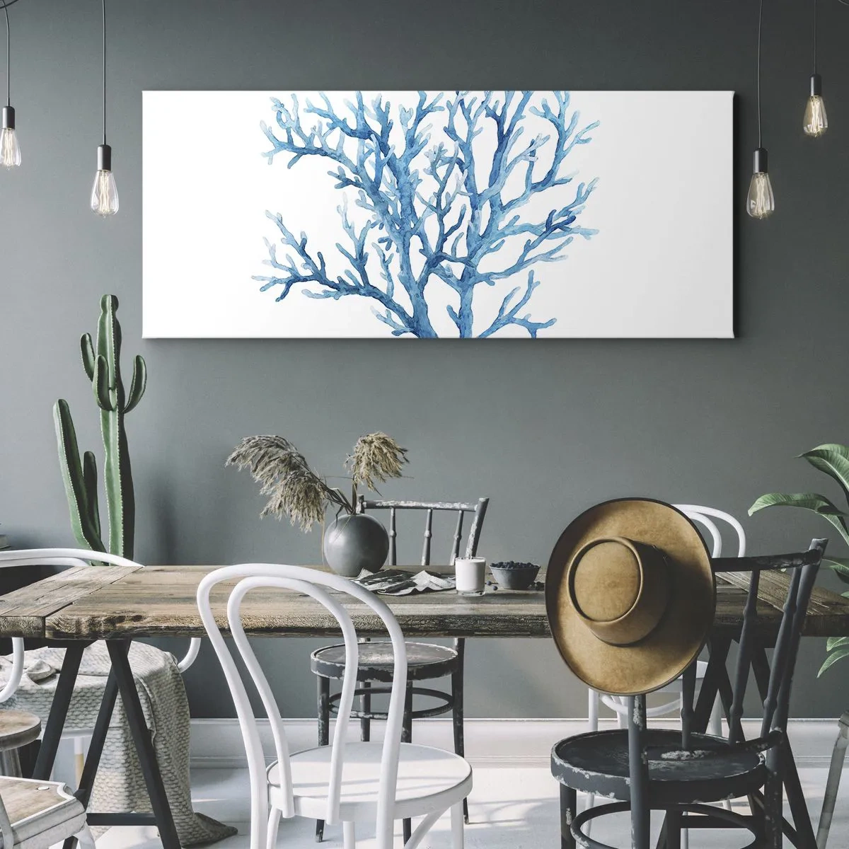 Lærredstryk - Billede på lærred - Marint filigran - 100x40 cm