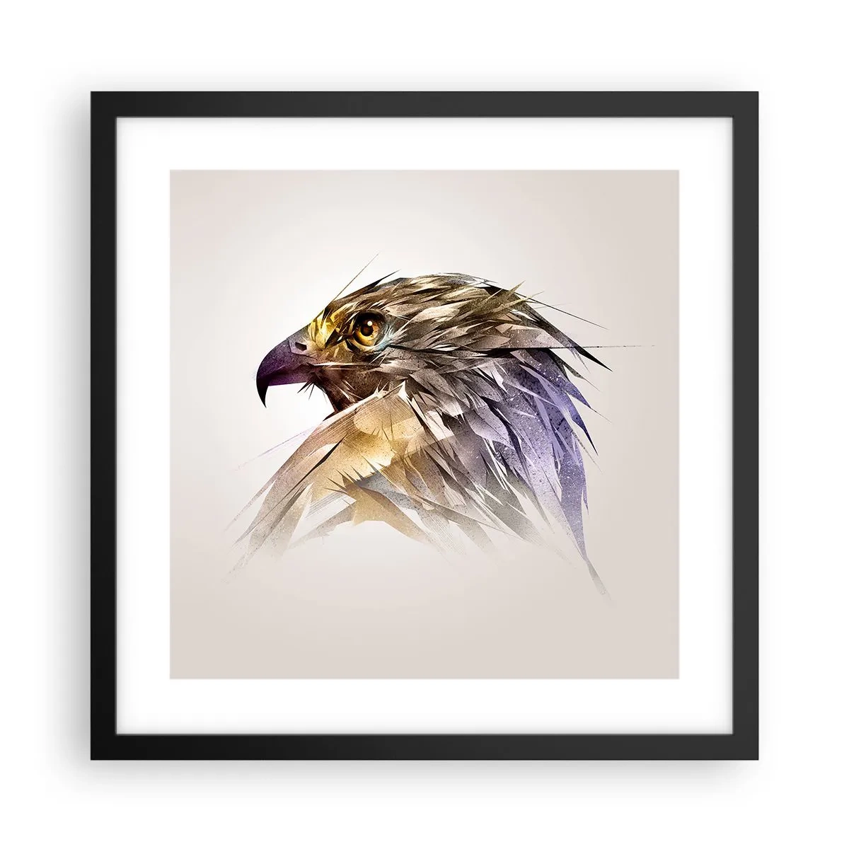 Plakat i sort ramme - Portræt af en kriger - 40x40 cm