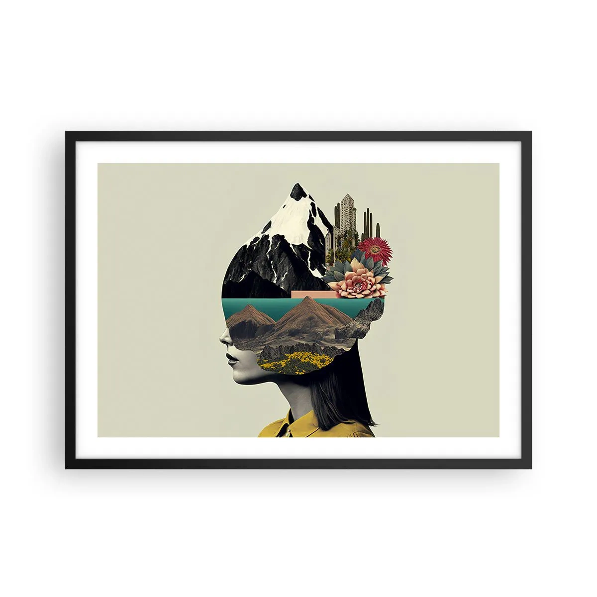 Plakat i sort ramme - Kvinden - altid et mysterium - 70x50 cm