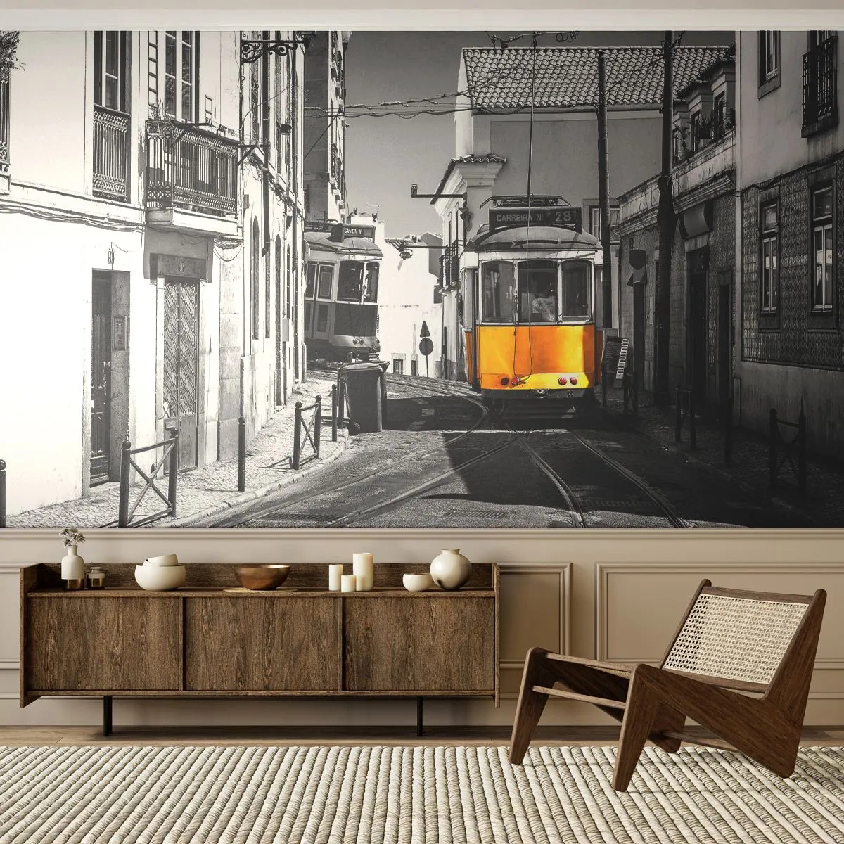 Fototapet Selvklæbende Deluxe Sticker - Lissabons ånd - By, Lissabon, Arkitektur - 250x175 cm