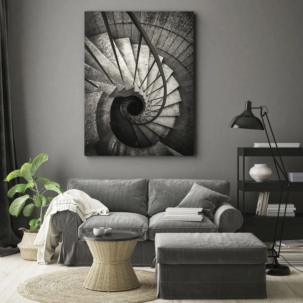 Lærredstryk - Billede på lærred - Op ad trapperne, ned ad trapperne - 50x70 cm