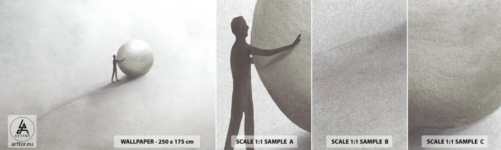 Prøve Fototapet Selvklæbende Deluxe Sticker - Livets spil - Abstraktion, Stykke, Mand - 100x30 cm