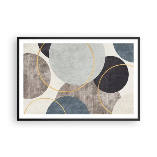 Plakat i sort ramme - Hjul efter hjul - 91x61 cm