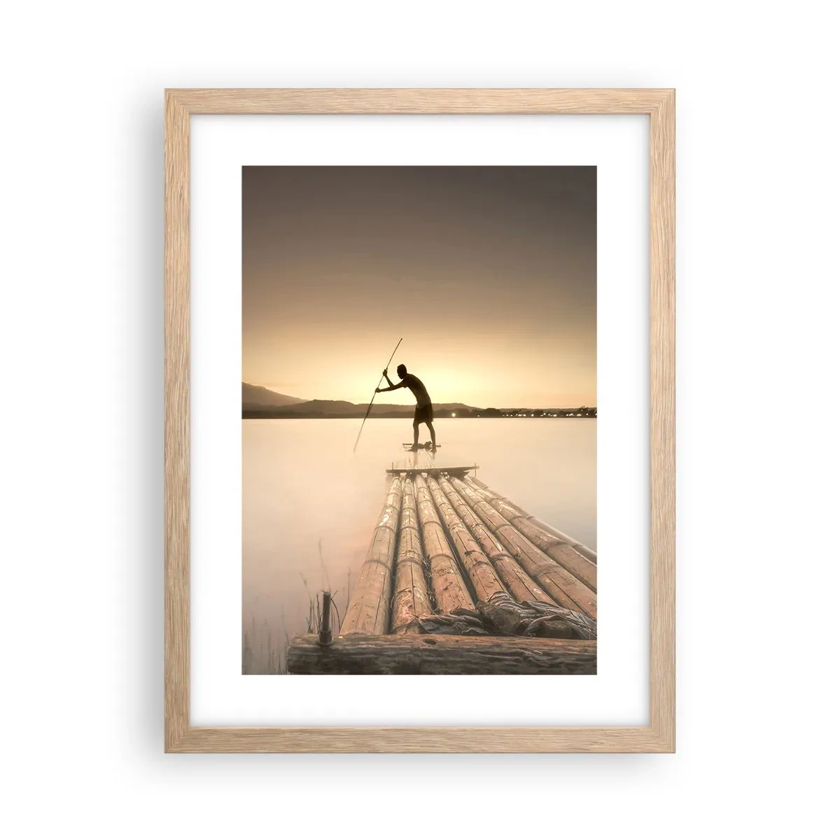 Plakat i ramme af lyst egetræ - Før du hviler - 30x40 cm