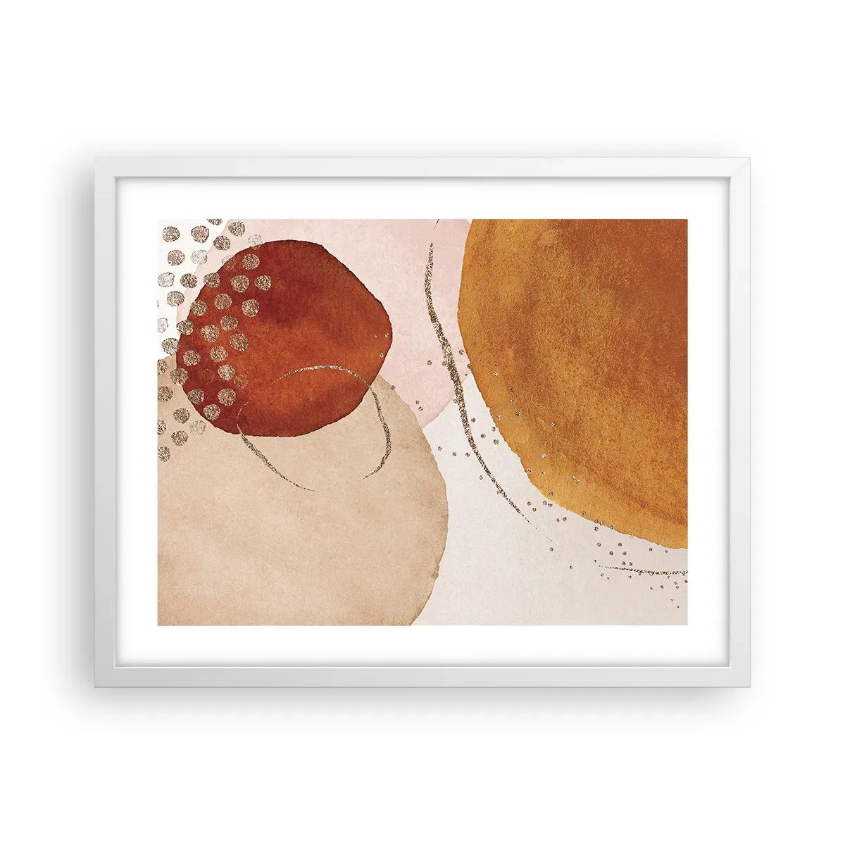 Plakat i hvid ramme - Rundhed og bevægelse - 50x40 cm