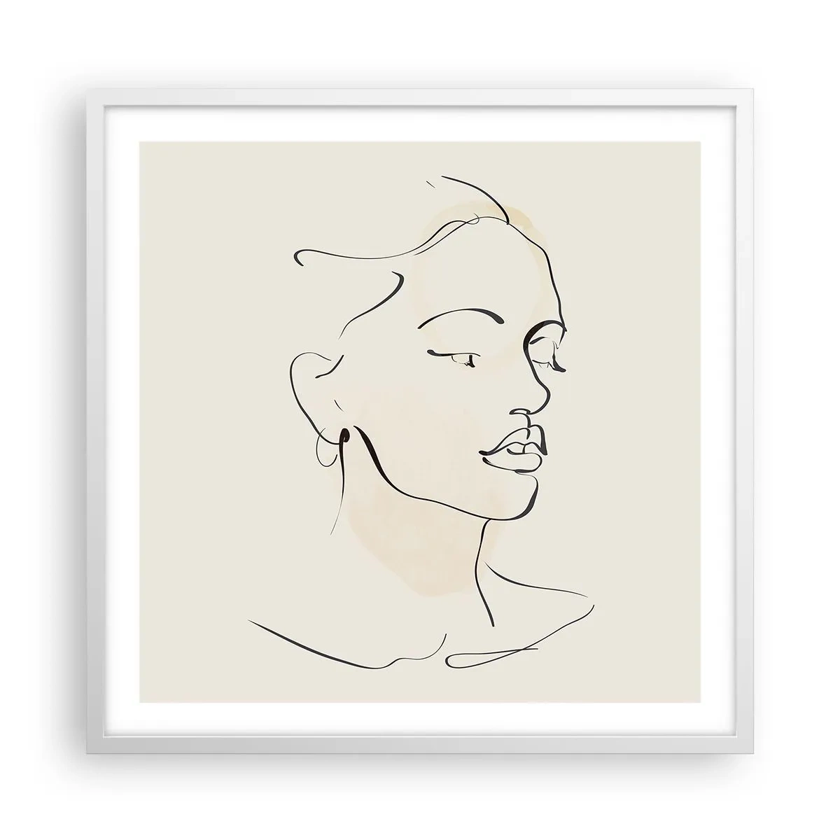 Plakat i hvid ramme - En bestemt linje - 60x60 cm