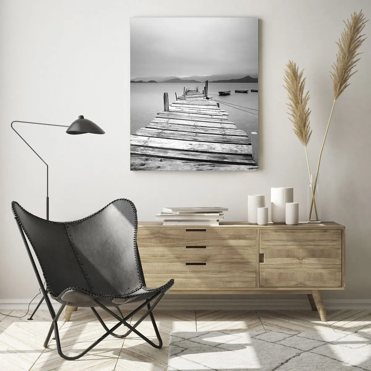 Billede på glas - Ud over bjergene, hinsides havene - 50x70 cm
