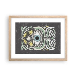 Plakat i ramme af lyst egetræ - Stammeritualer - 40x30 cm