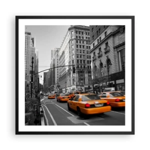 Plakat i sort ramme - Storbyens sol - 60x60 cm